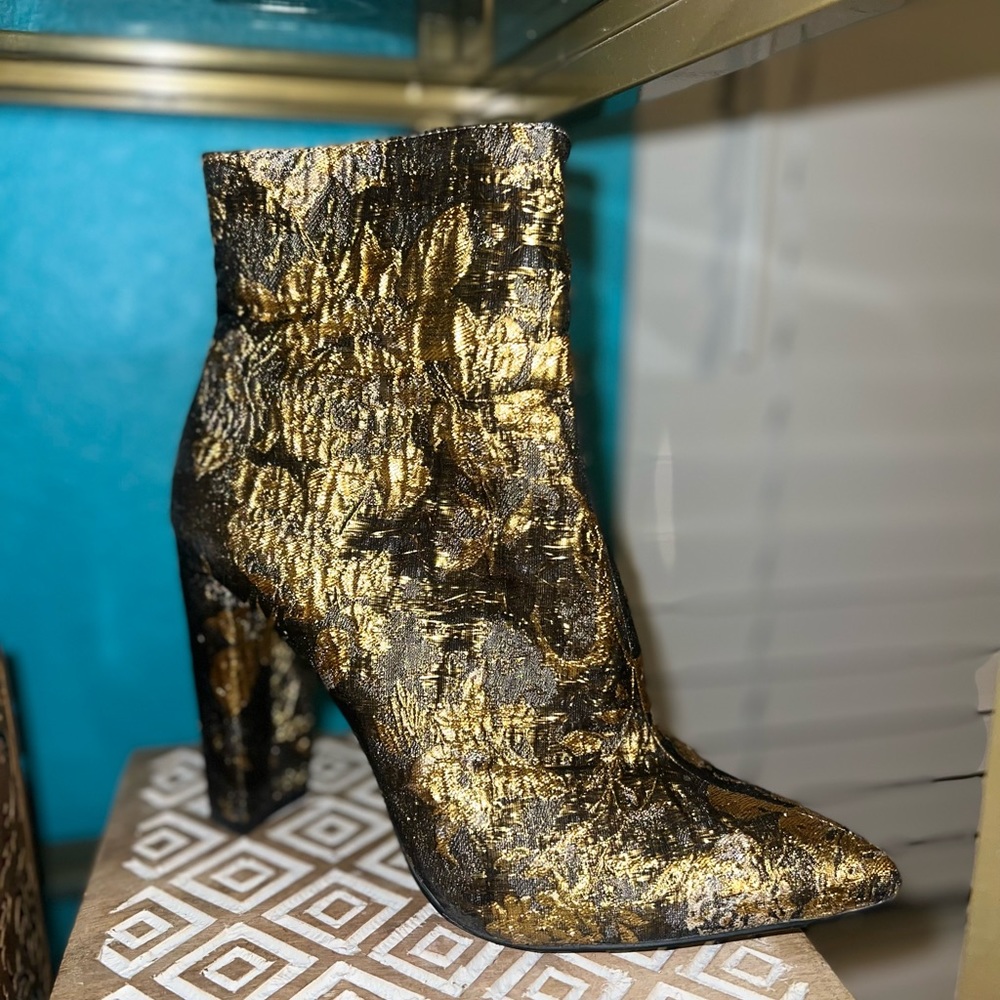 Jessica Simpson Chromed Gold Booties